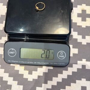 22K Gild elegant Ring with white stone, size 6